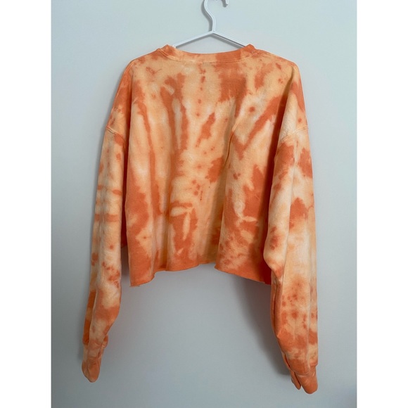 tangerine bunch tie dye cropped crewneck - Picture 2 of 3